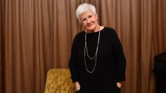 Televizní hlasatelka Kamila Moučková při oslavě 90. narozenin